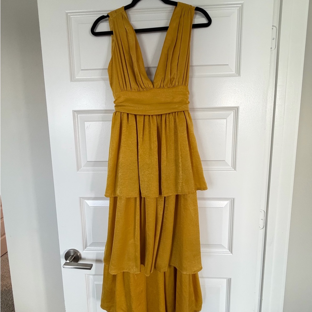 Lulu's Yellow Tiered Maxi Dress